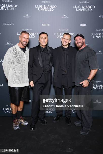 Miguel Arnau, Luigi Murenu, Iango Henzi and Giampaolo Sgura attend the Luigi & Iango Unveiled Exhibition Opening at Palazzo Reale on September 21,...