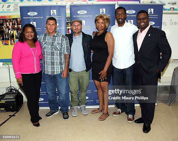 Pamela Alexander director of community development Ford Motor Company Fund, Mike Elizondo, Anthony Valadez, Dolly Adams, Joseph Langford of The...