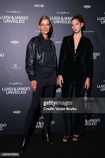 Marpessa Hennink and Ariel Hennink attend the photocall for the Luigi & Iango Unveiled Exhibition Opening at Palazzo Reale on September 21, 2023 in...