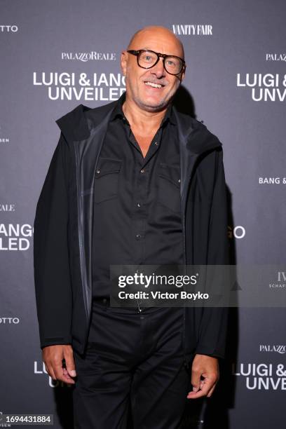 Giorgio Martelli attends the photocall for the Luigi & Iango Unveiled Exhibition Opening at Palazzo Reale on September 21, 2023 in Milan, Italy.