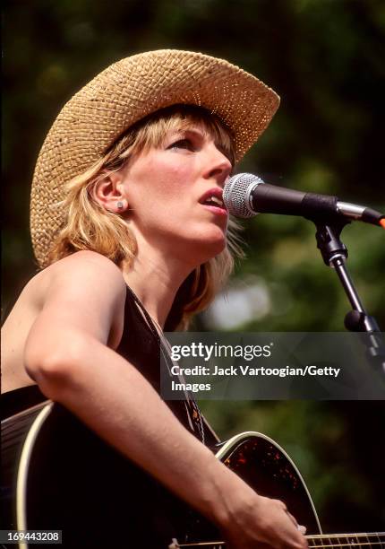 American country and folk singer musician Lucinda Williams performs at Central Park SummerStage, New York, New York, June 27, 1992.