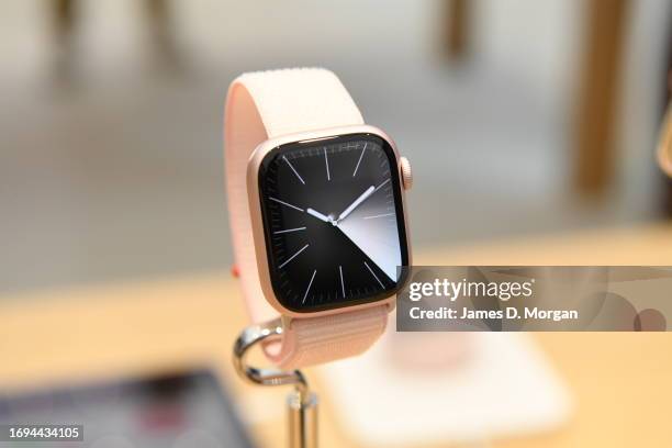 The new Apple Watch carbon neutral version at the Australian release of the latest iPhone and Apple Watch models at the Apple Store on September 22,...