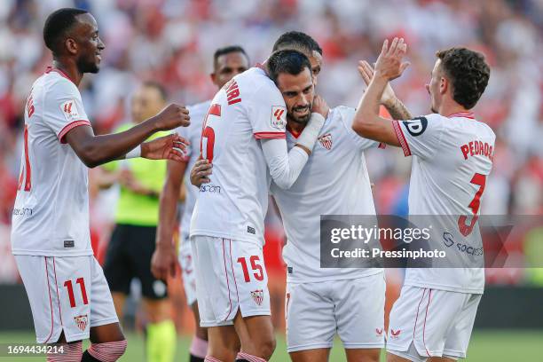 Jesus Joaquin Fernandez Suso of Sevilla FC during the La Liga match between Sevilla FC and UD Almeria played at Sanchez Pizjuan Stadium on September...