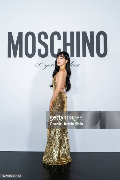 Tiffany Young at the Moschino fashion show during the Milan Fashion Week Womenswear Spring/Summer 2024 on September 21, 2023 in Milan, Italy.