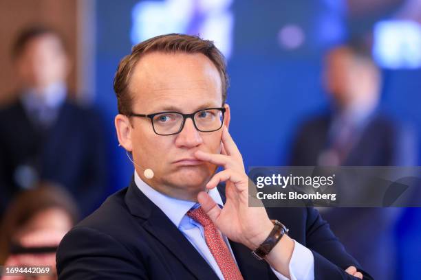 Markus Krebber, chief executive officer of RWE AG, at the Berlin Global Dialogue in Berlin, Germany, on Thursday, Sept. 28, 2023. The forum runs...