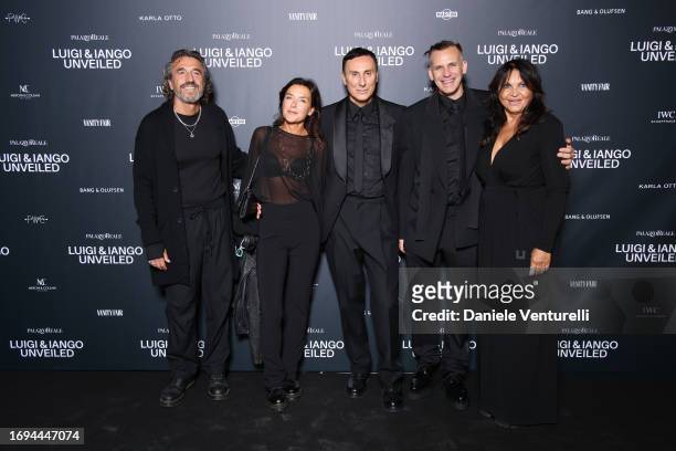 Luigi Murenu, Iango Henzi and guests attend the Luigi & Iango Unveiled Exhibition Opening at Palazzo Reale on September 21, 2023 in Milan, Italy.