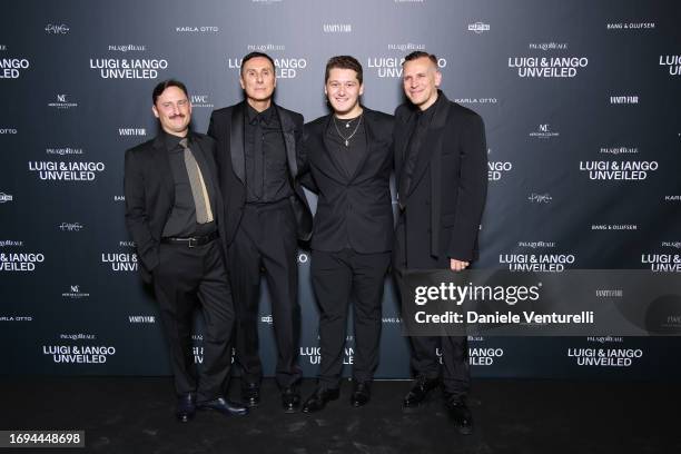 Luigi Murenu, Iango Henzi and guests attend the Luigi & Iango Unveiled Exhibition Opening at Palazzo Reale on September 21, 2023 in Milan, Italy.