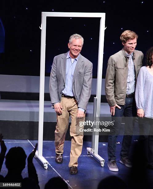 Gerald McCullouch and Nick Bailey attend 2013 Gayfest NYC Festival: "Moonlight And Love Songs" Opening Night Curtain Call at June Havoc Theatre on...