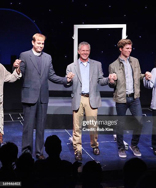 Johnson, Gerald McCullouch and Nick Bailey attend 2013 Gayfest NYC Festival: "Moonlight And Love Songs" Opening Night Curtain Call at June Havoc...