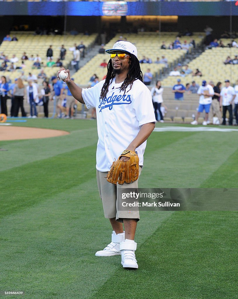 Lil Jon Throws Out Ceremonial First Pitch At Dodgers Game