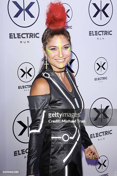 Charissa Saverio aka DJ Rap arrives at the Electric Run LA held at The Home Depot Center on May 24, 2013 in Carson, California.
