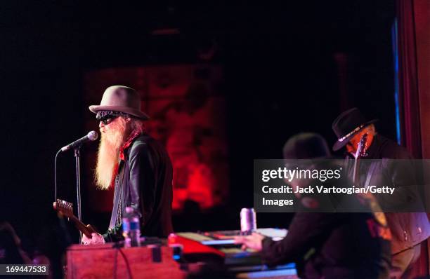 American rock band the Moving Sidewalks perform on stage during a reunion performance at B.B. Blues Club and Grill in Times Square, New York, New...