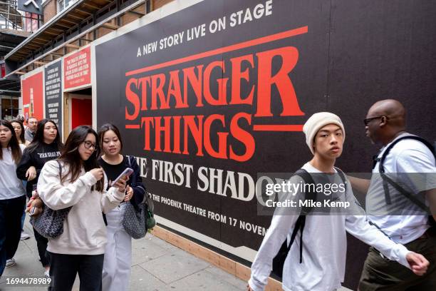 Poster for the theatrical version of Stranger Things at the Phoenix Theatre on 27th September 2023 in London, United Kingdom. Stranger Things is an...