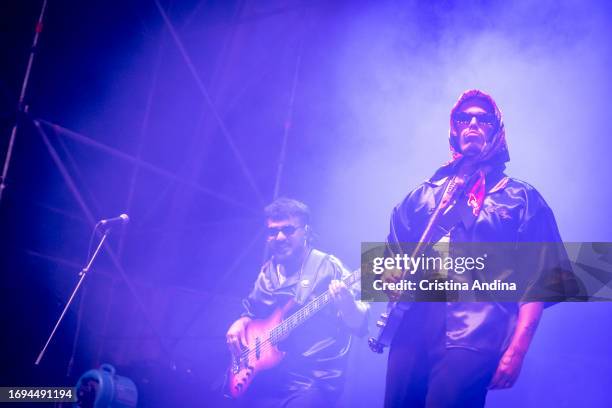 Luis Abril "Nitro" of La Plazuela performs on stage at Noites do Porto Festival on September 21, 2023 in A Coruna, Spain.