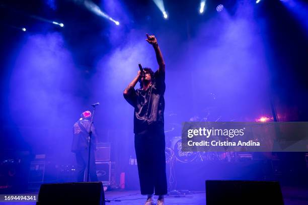 Manuel Hidalgo "El indio" of La Plazuela performs on stage at Noites do Porto Festival on September 21, 2023 in A Coruna, Spain.