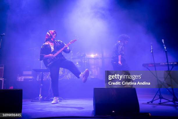 Luis Abril "Nitro" of La Plazuela performs on stage at Noites do Porto Festival on September 21, 2023 in A Coruna, Spain.