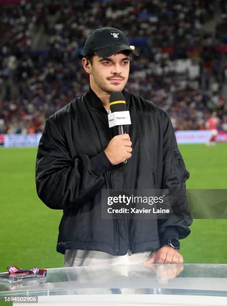 Romain Ntamack of Team France reacts before the Rugby World Cup France 2023 match between France and Namibia at Stade Velodrome on September 21, 2023...