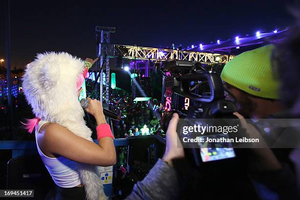 Actress Vanessa Hudgens attends the Electric Run Los Angeles at The Home Depot Center on May 24, 2013 in Carson, California.