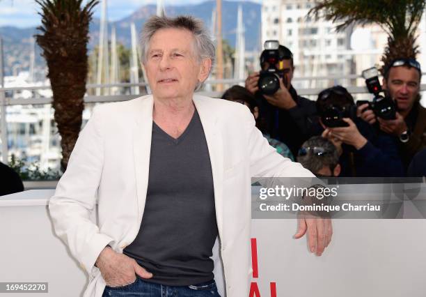 Director Roman Polanski attends the photocall for 'La Venus A La Fourrure' at The 66th Annual Cannes Film Festival at the Palais des Festivals on May...