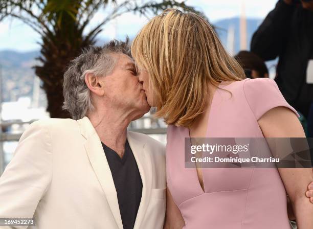 Director Roman Polanski and actress Emmanuelle Seigner attend the photocall for 'La Venus A La Fourrure' at The 66th Annual Cannes Film Festival at...