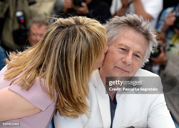 Actress Emmanuelle Seigner and Director Roman Polanski attend the 'La Venus A La Fourrure' Photocall during the 66th Annual Cannes Film Festival on...