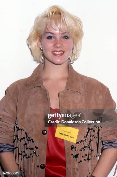 Actress Christina Applegate poses for a portrait at the premiere of the TV show "Heart Of The City in 1986 in Los Angeles, California .
