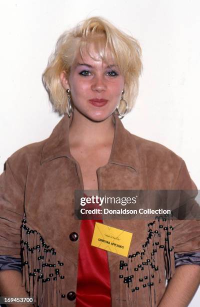 Actress Christina Applegate poses for a portrait at the premiere of the TV show "Heart Of The City in 1986 in Los Angeles, California .