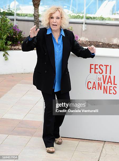 Actress Kim Novak attends the 'Hommage To Kim Novak' photocall during the 66th Annual Cannes Film Festival at the Palais des Festivals on May 25,...