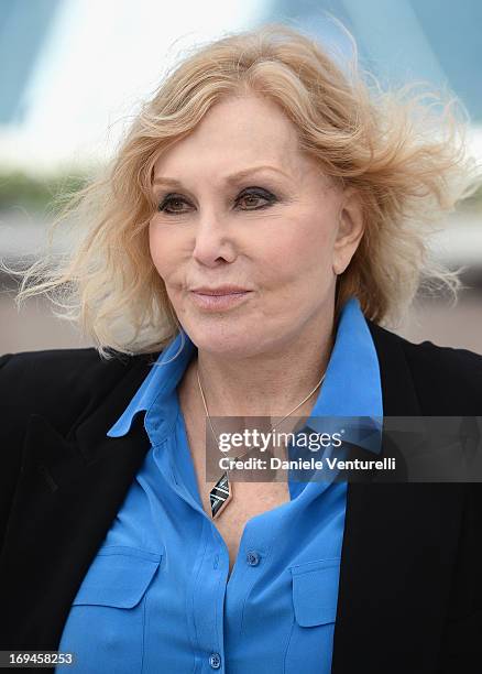 Actress Kim Novak attends the 'Hommage To Kim Novak' photocall during the 66th Annual Cannes Film Festival at the Palais des Festivals on May 25,...