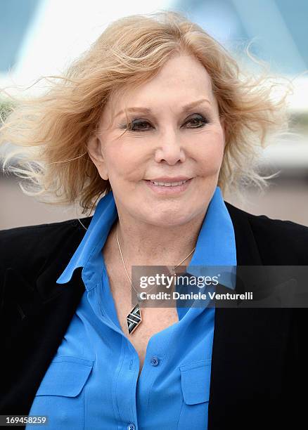 Actress Kim Novak attends the 'Hommage To Kim Novak' photocall during the 66th Annual Cannes Film Festival at the Palais des Festivals on May 25,...