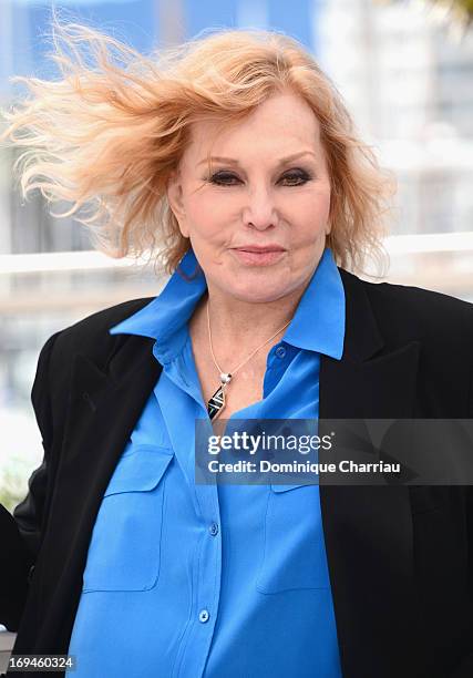 Actress Kim Novak attends the 'Hommage To Kim Novak' photocall during the 66th Annual Cannes Film Festival at the Palais des Festivals on May 25,...