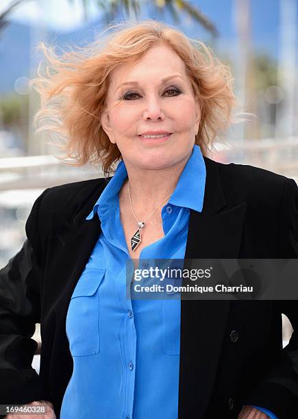 Actress Kim Novak attends the 'Hommage To Kim Novak' photocall during the 66th Annual Cannes Film Festival at the Palais des Festivals on May 25,...