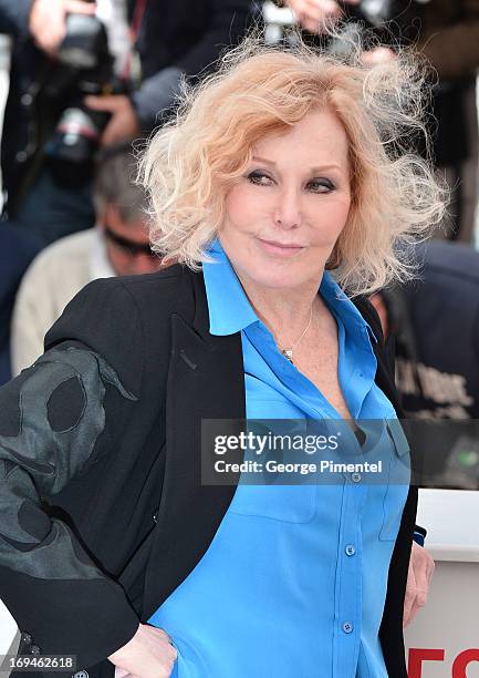 Actress Kim Novak attends the 'Hommage To Kim Novak' photocall during the 66th Annual Cannes Film Festival at the Palais des Festivals on May 25,...