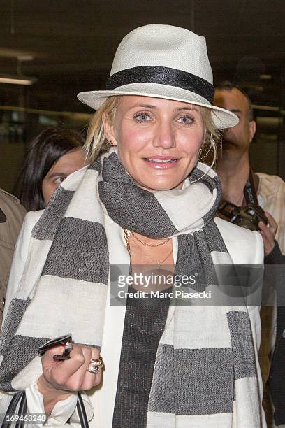 Actress Cameron Diaz arrives at Nice airport during the 66th Annual Cannes Film Festival on May 25, 2013 in Nice, France.