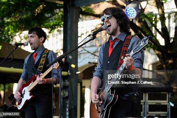 Federico Aurilia and Riccardo Naldi of the Brothel Creepers performs during the Abbey Road on the River Music Festival at The Belvedere on May 24,...