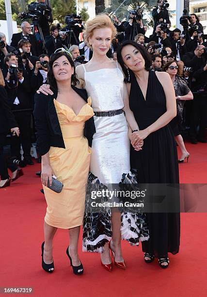 Lynne Ramsay, Nicole Kidman and Naomi Kawase arrive at "Venus In Fur" Premiere during the 66th Annual Cannes Film Festival at Grand Theatre Lumiere...