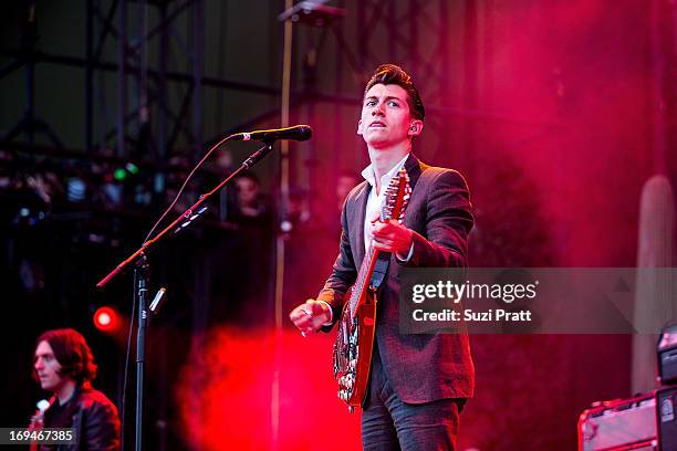 Alex Turner of Arctic Monkeys performs live at the Sasquatch Music Festival at The Gorge on May 24, 2013 in George, Washington.