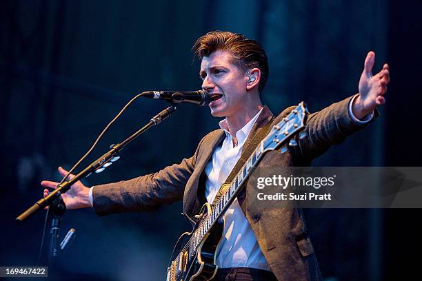 Alex Turner of Arctic Monkeys performs live at the Sasquatch Music Festival at The Gorge on May 24, 2013 in George, Washington.