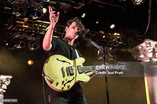 Ezra Koenig of Vampire Weekend performs live at the Sasquatch Music Festival at The Gorge on May 24, 2013 in George, Washington.