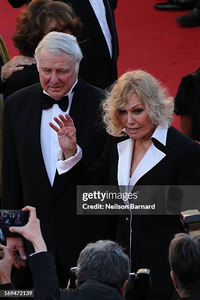 Robert Malloy and actress Kim Novak attend the 'La Venus A La Fourrure' premiere during The 66th Annual Cannes Film Festival at Theatre Lumiere on...