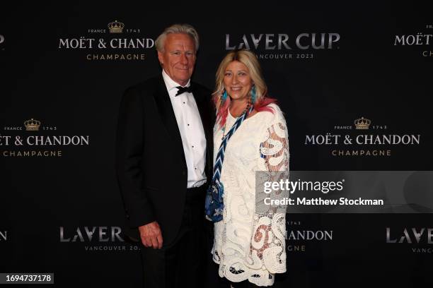 Captain Bjorn Borg of Team Europe and his wife Patricia Ostfeldt arrive on the black carpet for the Laver Cup Gala ahead of the Laver Cup at Rogers...
