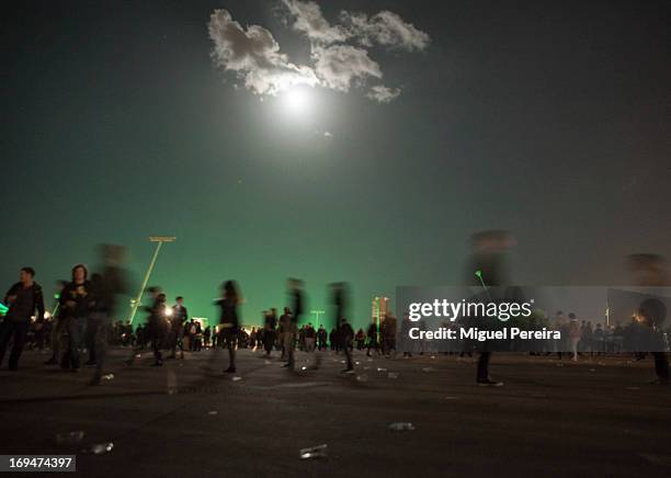 The crowd enjoys day three of the Primavera Sound Festival on May 24, 2013 in Barcelona, Spain.