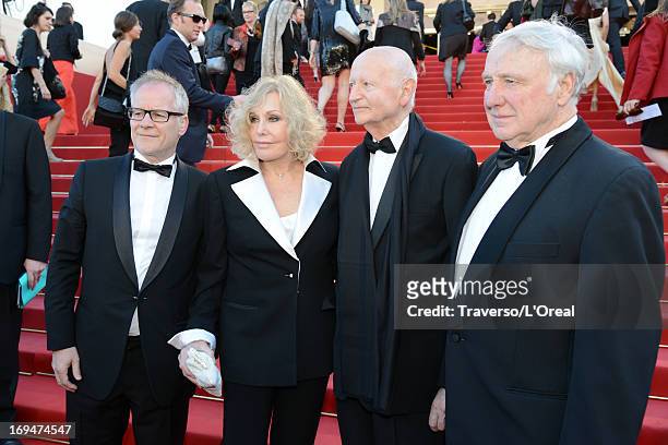 General Delegate of the Cannes Film Festival Thierry Fremaux, actress Kim Novak, President of the Cannes International Film Festival Gilles Jacob and...