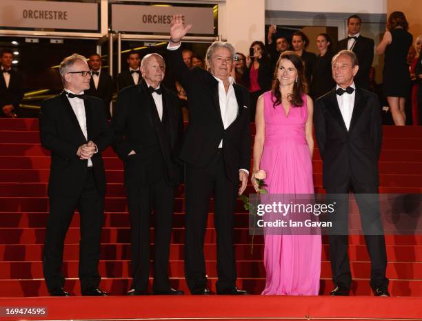 Cannes Film Festival artistic director Thierry Fremaux, Chairman of the Cannes Film Festival Gilles Jacob, Bertrand Delanoe, Aurelie Filippetti and...