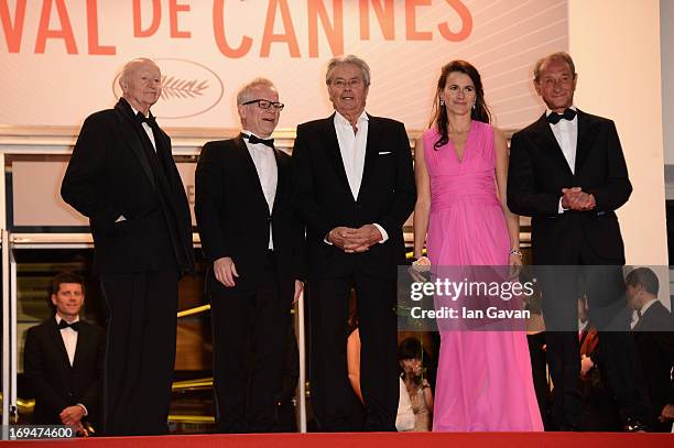 Chairman of the Cannes Film Festival Gilles Jacob, Cannes Film Festival artistic director Thierry Fremaux, Bertrand Delanoe, Aurelie Filippetti and...