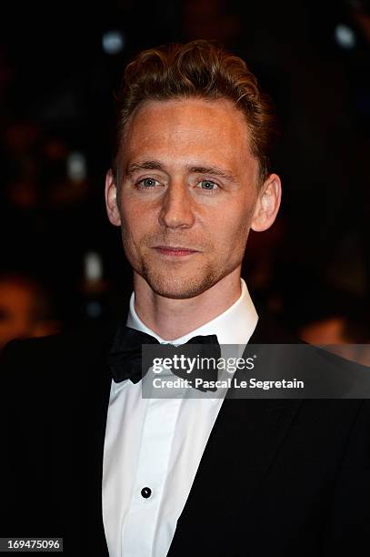 Actor Tom Hiddleston attends the 'Only Lovers Left Alive' premiere during The 66th Annual Cannes Film Festival at the Palais des Festivals on May 25,...