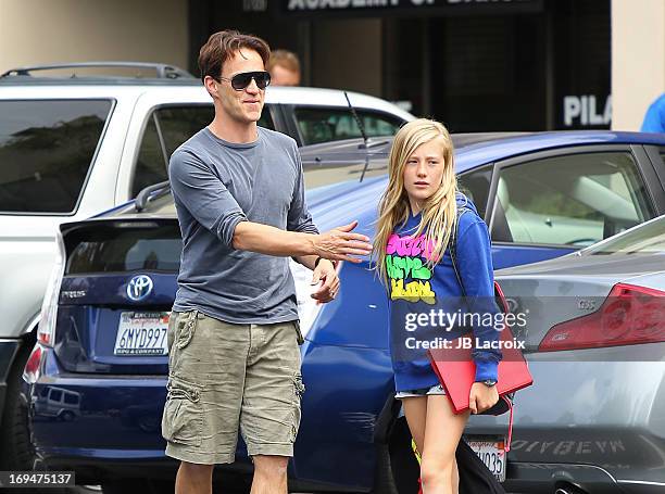 Stephen Moyer and Lilac Moyer are seen on May 25, 2013 in Los Angeles, California.