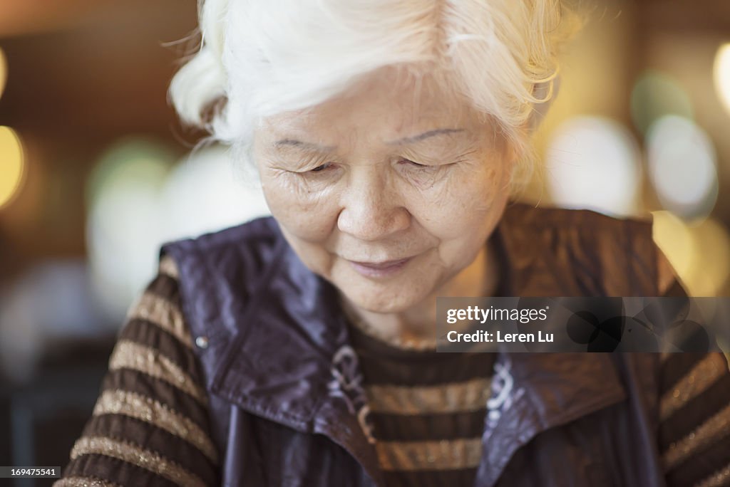 Face of senior woman