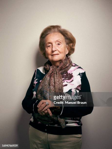 Politician and former First Lady PARIS, FRANCE Politician and former First Lady Bernadette Chirac poses for a portrait shoot on February 16, 2016 in...