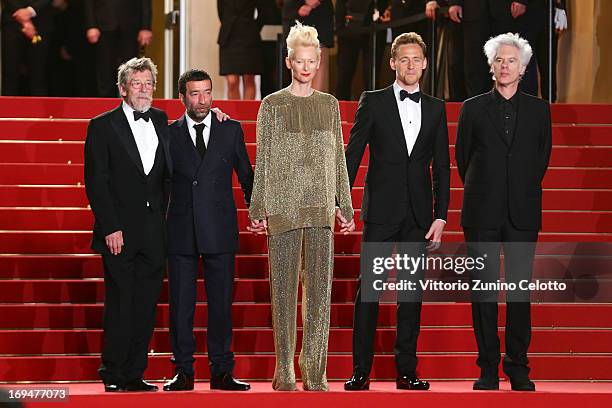 Actors John Hurt, Slimane Dazi, Tilda Swinton, Tom Hiddleston and director Jim Jarmusch attend the 'Only Lovers Left Alive' premiere during The 66th...